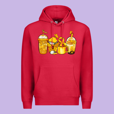 Childhood Cancer Coffee Premium Hoodie Designed By Jasminsmagicworld