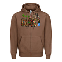 Chestnut Christmas Army Dad Zipper Hoodie - NancyCooperArtShop