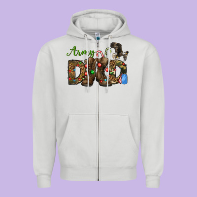 Christmas Army Dad Zipper Hoodie Designed By Nancycooperartshop