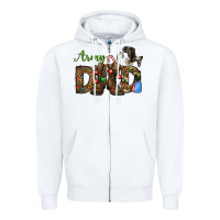White Christmas Army Dad Zipper Hoodie - NancyCooperArtShop