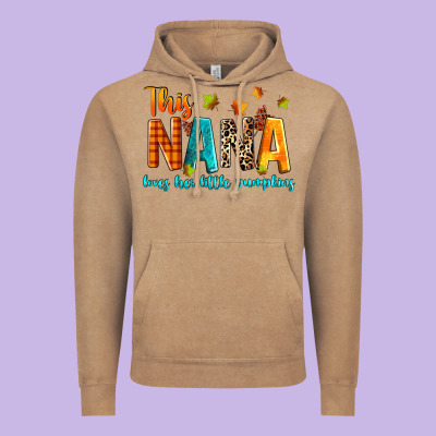 This Nana Loves Her Little Pumpkins Vintage Hoodie Designed By Texasbilliewilder