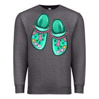 Charcoal Heather nurse crocs Premium Sweatshirt - MaliasSmallBusiness