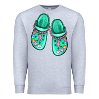 Heather Grey nurse crocs Premium Sweatshirt - MaliasSmallBusiness