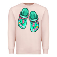 Pale Pink nurse crocs Premium Sweatshirt - MaliasSmallBusiness