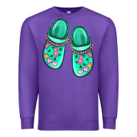 Purple nurse crocs Premium Sweatshirt - MaliasSmallBusiness
