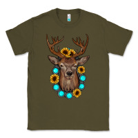 Army Green deer gemstone sunflower Classic Tee - JahusDesignShop