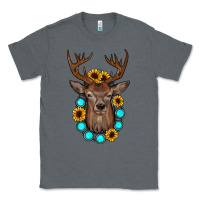 Charcoal Heather deer gemstone sunflower Classic Tee - JahusDesignShop