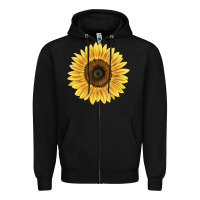 Black giganteus sunflower Zipper Hoodie - LillyAllenDesigns