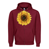 Burgundy giganteus sunflower Zipper Hoodie - LillyAllenDesigns