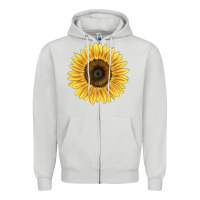 Dove Grey giganteus sunflower Zipper Hoodie - LillyAllenDesigns