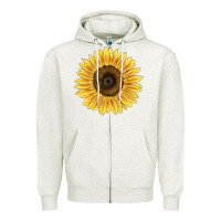 Oatmeal Heather giganteus sunflower Zipper Hoodie - LillyAllenDesigns