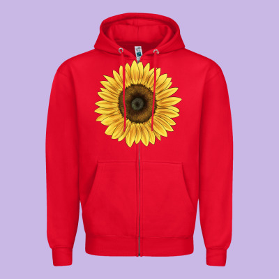 Giganteus Sunflower Zipper Hoodie Designed By Lillyallendesigns