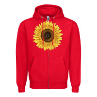 Red giganteus sunflower Zipper Hoodie - LillyAllenDesigns