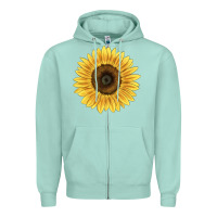 Seafoam giganteus sunflower Zipper Hoodie - LillyAllenDesigns