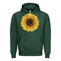 Sports Green giganteus sunflower Zipper Hoodie - LillyAllenDesigns
