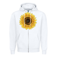 White giganteus sunflower Zipper Hoodie - LillyAllenDesigns