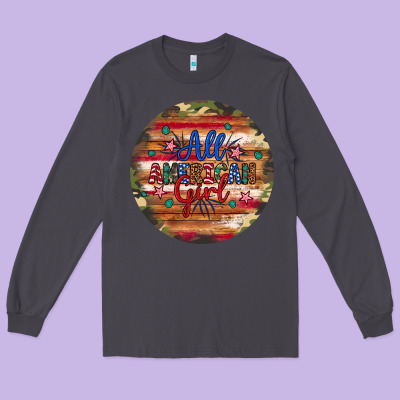 All American Girl Long Sleeve Tee Designed By Artiststas