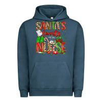 Pigment Midnight Navy santa's favorite nurse Urban Hoodie - texasbilliewilder