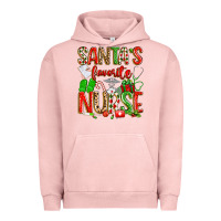 Pigment Salmon santa's favorite nurse Urban Hoodie - texasbilliewilder