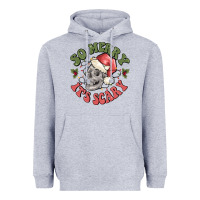 Heather Grey so merry it's scary Heavyweight Hoodie - MaliasSmallBusiness