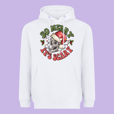 So Merry It's Scary Heavyweight Hoodie Designed By Maliassmallbusiness