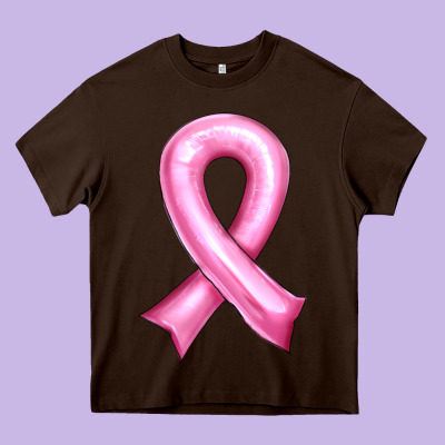 Balloon Cancer Ribbon Heavy Core Tee Designed By Artiststas