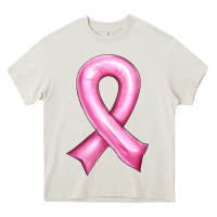 Cream Balloon cancer ribbon Heavy Core Tee - Artiststas