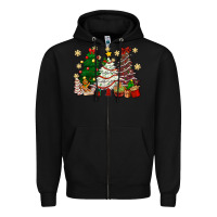 Black Cake Christmas trees Zipper Hoodie - NancyCooperArtShop