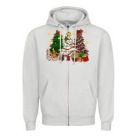 Dove Grey Cake Christmas trees Zipper Hoodie - NancyCooperArtShop