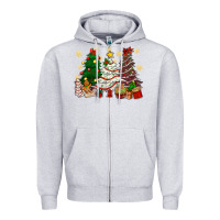 Heather Grey Cake Christmas trees Zipper Hoodie - NancyCooperArtShop