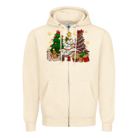 Sandshell Cake Christmas trees Zipper Hoodie - NancyCooperArtShop