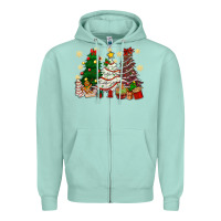 Seafoam Cake Christmas trees Zipper Hoodie - NancyCooperArtShop