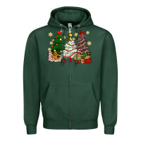 Sports Green Cake Christmas trees Zipper Hoodie - NancyCooperArtShop