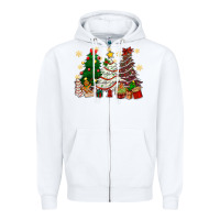 White Cake Christmas trees Zipper Hoodie - NancyCooperArtShop