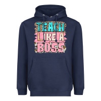 Navy teach like a boss Heavyweight Hoodie - NancyCooperArtShop
