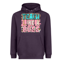 Plum teach like a boss Heavyweight Hoodie - NancyCooperArtShop