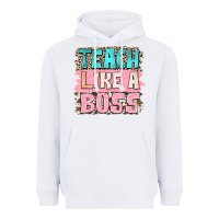 White teach like a boss Heavyweight Hoodie - NancyCooperArtShop