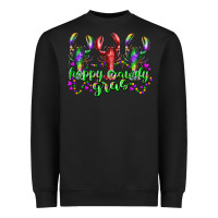 Black happy crawdy gras Heavyweight Sweatshirt - RacoonDesign