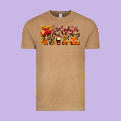 Firefighter Wife With Hat Sunflowers Vintage Tee Designed By Hra Design Shop