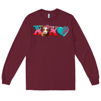 Burgundy xoxo guarnsey cow Long Sleeve Tee - AdoDesignShop