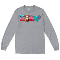 Heather Grey xoxo guarnsey cow Long Sleeve Tee - AdoDesignShop
