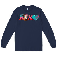 Navy xoxo guarnsey cow Long Sleeve Tee - AdoDesignShop