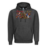 Charcoal Heather Christmas Army Mom Zipper Hoodie - NancyCooperArtShop