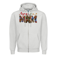 Dove Grey Christmas Army Mom Zipper Hoodie - NancyCooperArtShop
