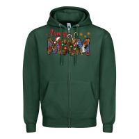 Sports Green Christmas Army Mom Zipper Hoodie - NancyCooperArtShop