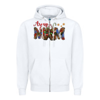 White Christmas Army Mom Zipper Hoodie - NancyCooperArtShop