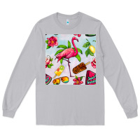 Moon Dust sweet summer flamingo seamless pattern Long Sleeve Tee - BundleAndBundleShop