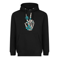 Black turquoise gemstone skeleton hand Heavyweight Hoodie - MaliasSmallBusiness