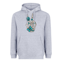 Heather Grey turquoise gemstone skeleton hand Heavyweight Hoodie - MaliasSmallBusiness