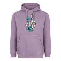 Lavender turquoise gemstone skeleton hand Heavyweight Hoodie - MaliasSmallBusiness